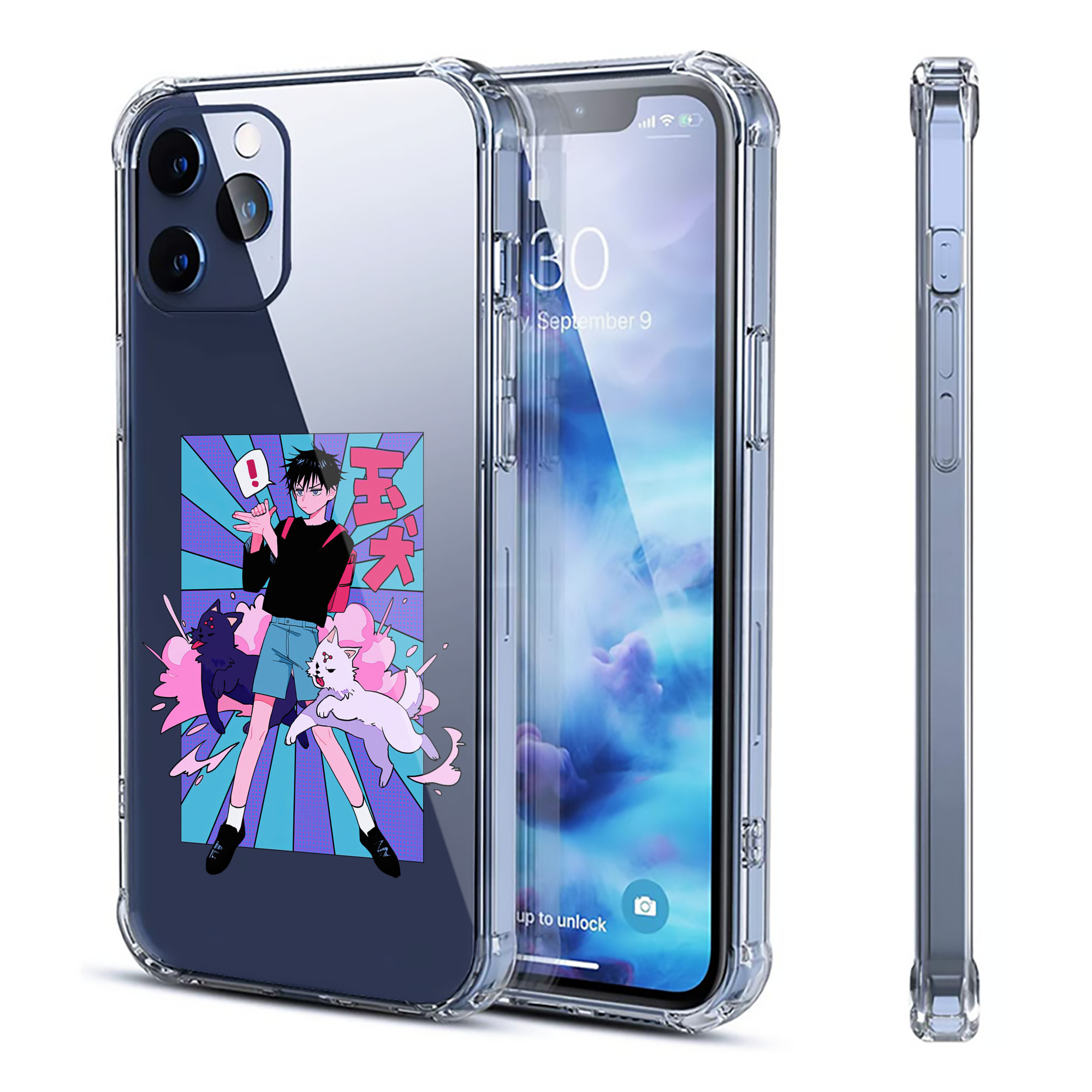 （画像用） 呪術廻戦 Jujutsu Kaisen 【iPhone 12シリーズ対応】透明スマホケース（クリアソフトケース）